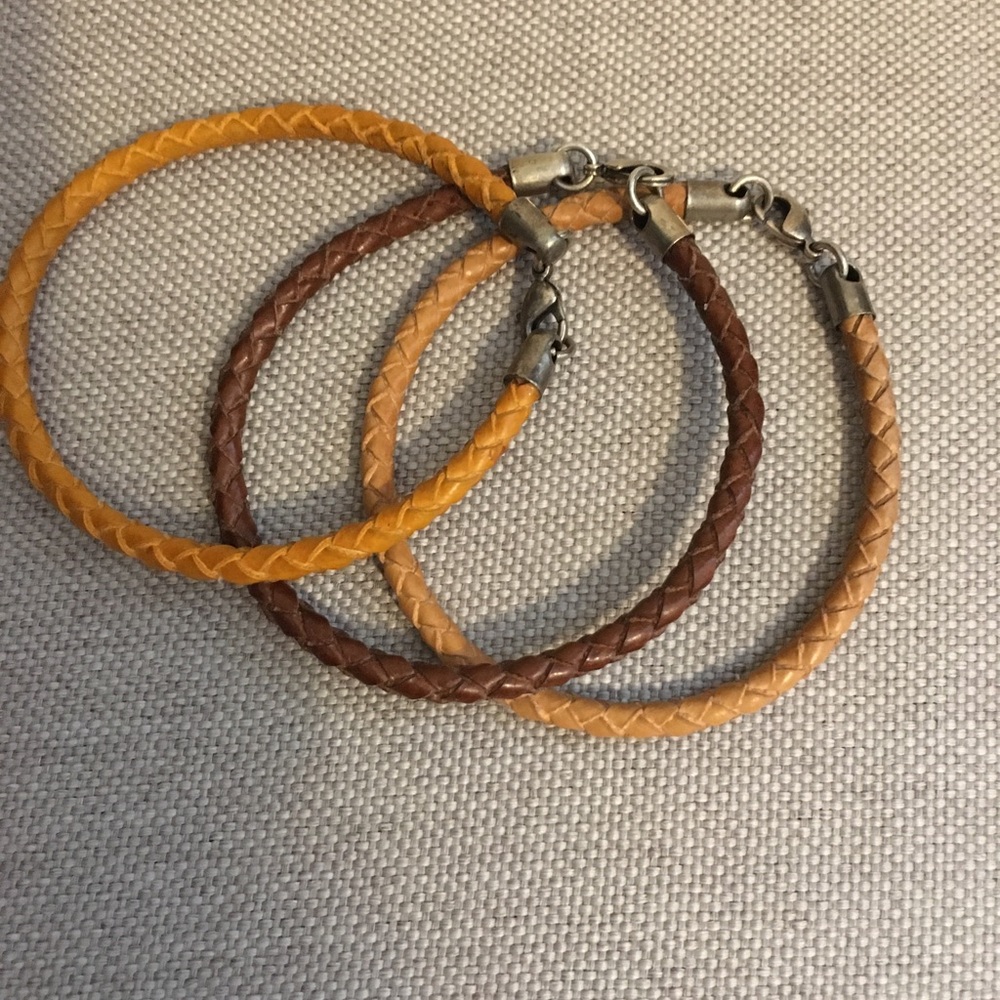 Braided Leather Bracelets Set